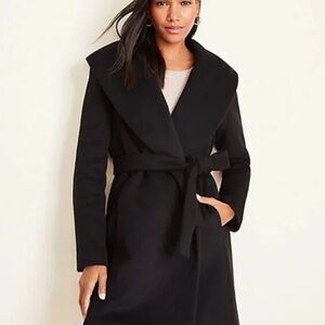 Ann Taylor Classic Black Shawl Collar Coat